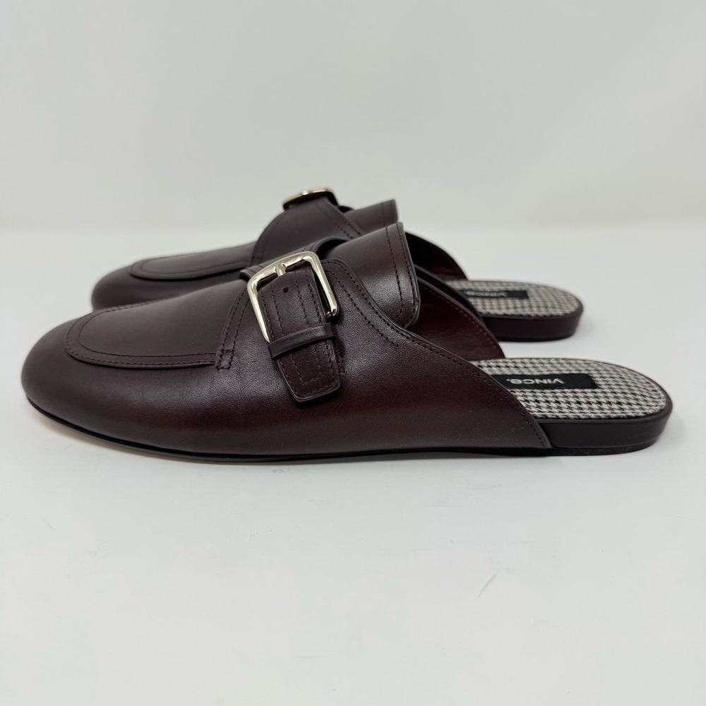 New Vince Minetta Leather Loafer Mule Chili Brown Sz 6.5 - Picture 7 of 13
